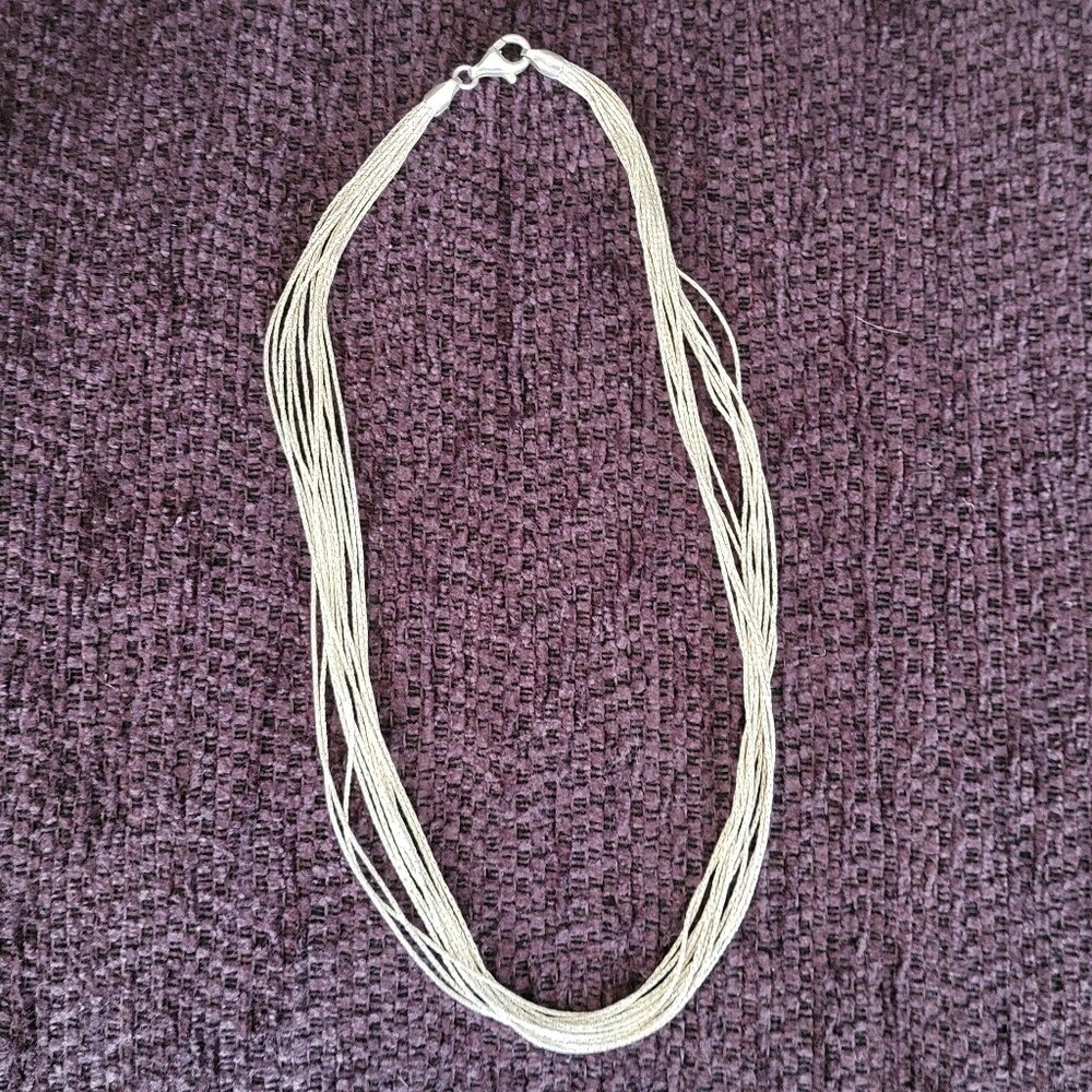 Silver Multi-Strand Necklace from Italy 925 - Picture 4 of 5